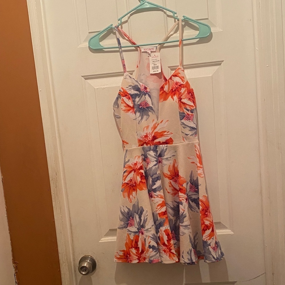 A'GACI Fuchsia and Cream Dress